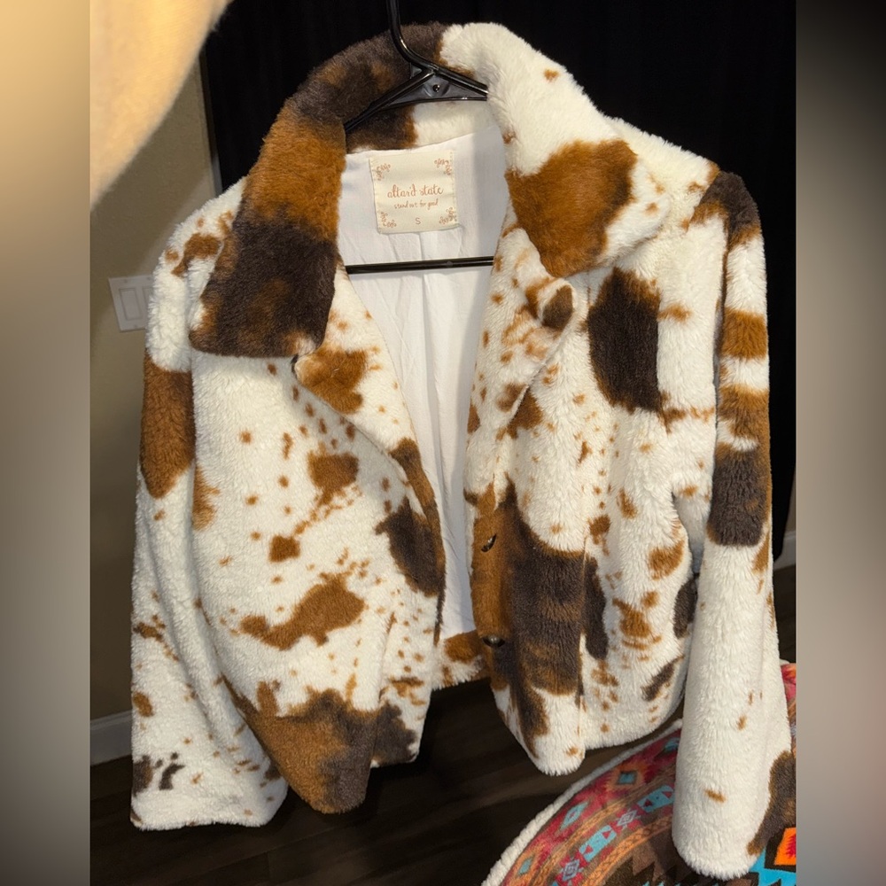 altard state cow print women’s jacket size S